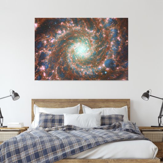 M74 Spiralgalaxie | NGC 628 | Hubble & JWST Leinwanddruck (Insitu (Schlafzimmer))