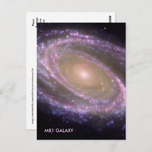 M81 GALAXY POSTKARTE (Vorne/Hinten)