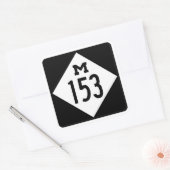 M-153 Ford Road Michigan Hwy Sign Square Sticker (Umschlag)