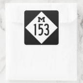 M-153 Ford Road Michigan Hwy Sign Square Sticker (Tasche)