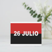 M-26-7 Flag - Bandera del Movimiento 26 de Julio. Postkarte (Stehend Vorderseite)