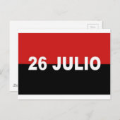 M-26-7 Flag - Bandera del Movimiento 26 de Julio. Postkarte (Vorne/Hinten)
