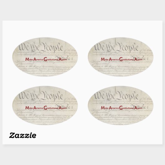 M A C A - Make America Constitutional Again! Ovaler Aufkleber (Blatt)