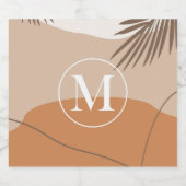 M - Anfangsbuchstaben M Abstraktes Design Alkoholflaschenetikett (Einzelnes Label)