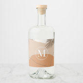 M - Anfangsbuchstaben M Abstraktes Design Alkoholflaschenetikett (Vorderseite)