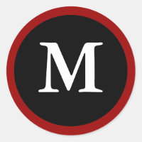 M: Anfangsbuchstaben M Rot, Weiß und Schwarz Aufkl