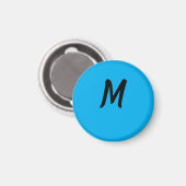 M auf einem Blau Magnet (Vorderseite/Rückseite)