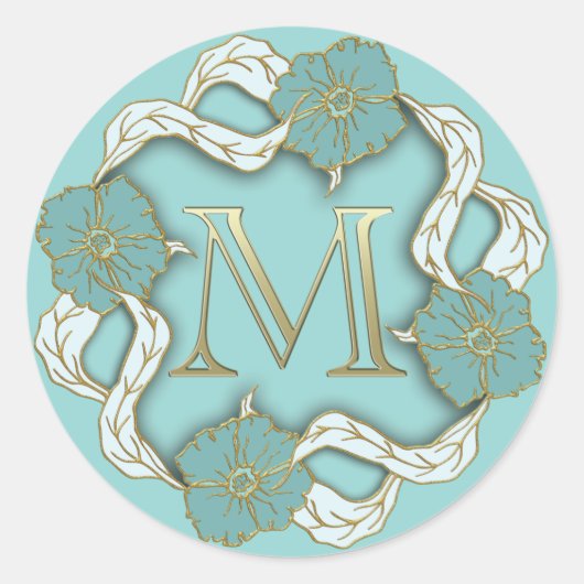 M-Aufkleber für Monogramm Runder Aufkleber (Vorderseite)