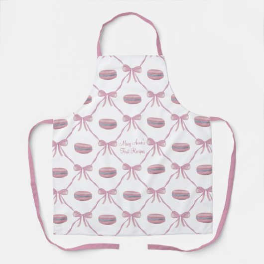 M Benutzerdefinierte rosa Macarons Frilly Coquette Schürze (Vorderseite)