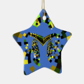 M Blau Keramik Ornament (Rechts)