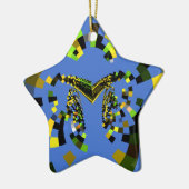 M Blau Keramik Ornament (Links)