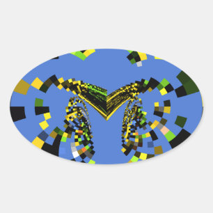 M Blau Ovaler Aufkleber
