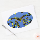 M Blau Ovaler Aufkleber (Umschlag)