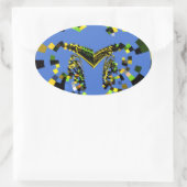 M Blau Ovaler Aufkleber (Tasche)