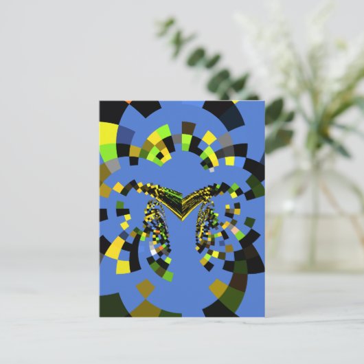 M Blau Postkarte (Stehend Vorderseite)