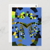 M Blau Postkarte (Vorne/Hinten)