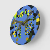 M Blau Runde Wanduhr (Winkel)