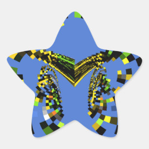 M Blau Stern-Aufkleber