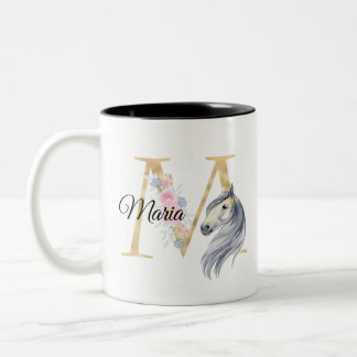 M Buchstabe personalisierte Bezeichnung Monogramm Zweifarbige Tasse