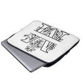 M Christliches Monogramm Laptopschutzhülle (Vorne Knopf)