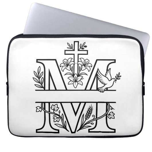 M Christliches Monogramm Laptopschutzhülle (Vorderseite)