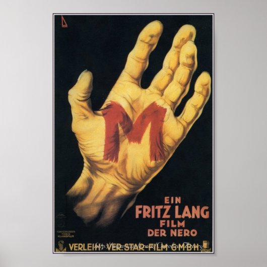 "M" Classic 1931 Horror Movie Poster (Vorne)