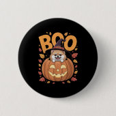 M Costume On Pumpkin Halloween Meranian  Button (Vorderseite)