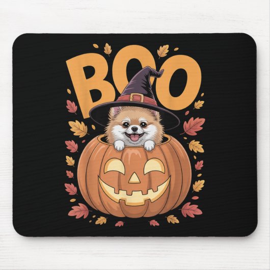 M Costume On Pumpkin Halloween Meranian  Mousepad (Vorne)