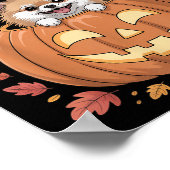 M Costume On Pumpkin Halloween Meranian  Poster (Ecke)