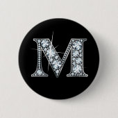 "M" Diamant Bling Button (Vorderseite)
