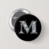 "M" Diamant Bling Button (Vorne & Hinten)