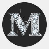 "M" Diamant Bling Sticker (Vorderseite)