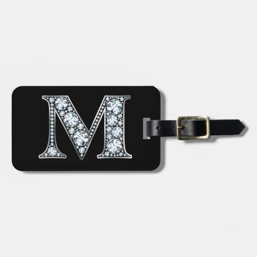 M "Diamond Bling" Luggage Tag Gepäckanhänger (Vorderseite horizontal)