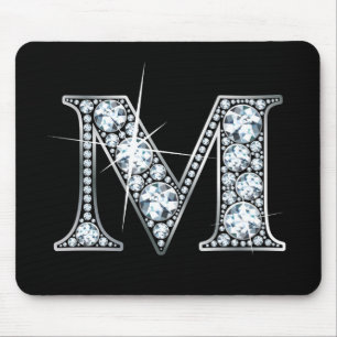 "M" Diamond Bling Mousepad