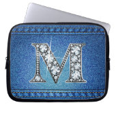 M "Diamond" Denim Stitching Electronics Bag Laptopschutzhülle (Vorderseite)