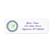 M Dot Circle Mongram Address Label (grün / blau) (Vorne)