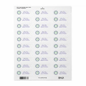M Dot Circle Mongram Address Label (grün / blau) (Vorne)
