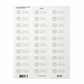 M Dot Circle Mongram Address Label (rosa / grün) (Vorne)