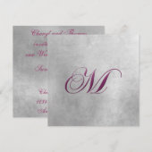 M Elegante Monogramm-Einladung Einladung (Vorne/Hinten)