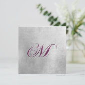 M Elegante Monogramm-Einladung Einladung (Stehend Vorderseite)