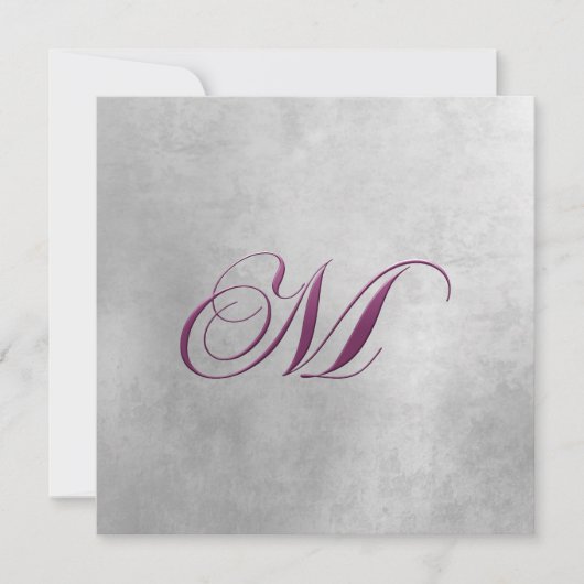 M Elegante Monogramm-Einladung Einladung (Vorderseite)