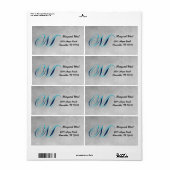 M Elegantes Monogramm-Adressetikett (Vorne)