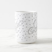 M Erstmalige Monogramm-weiße Diamanten drucken Kaffeetasse (Mittel)