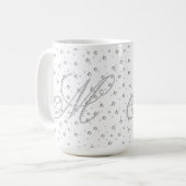 M Erstmalige Monogramm-weiße Diamanten drucken Kaffeetasse (Vorderseite Links)