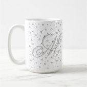 M Erstmalige Monogramm-weiße Diamanten drucken Kaffeetasse (Links)