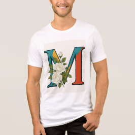 M Floral Monogramm,M Initial mit Blume Touch Tri-Blend Shirt