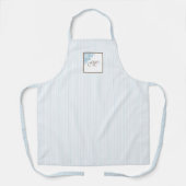 M French Blue Strip Lilie Script Monogram Schürze (Vorderseite)