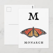 "M" für den Monarch Postkarte (Vorne/Hinten)