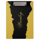 M Gold and Black Clipboard with Displayed Name Klemmbrett (Vorderseite)