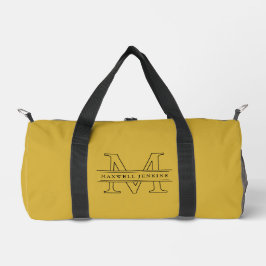 M Gold Custom Duffle Bag with Monogram & Name